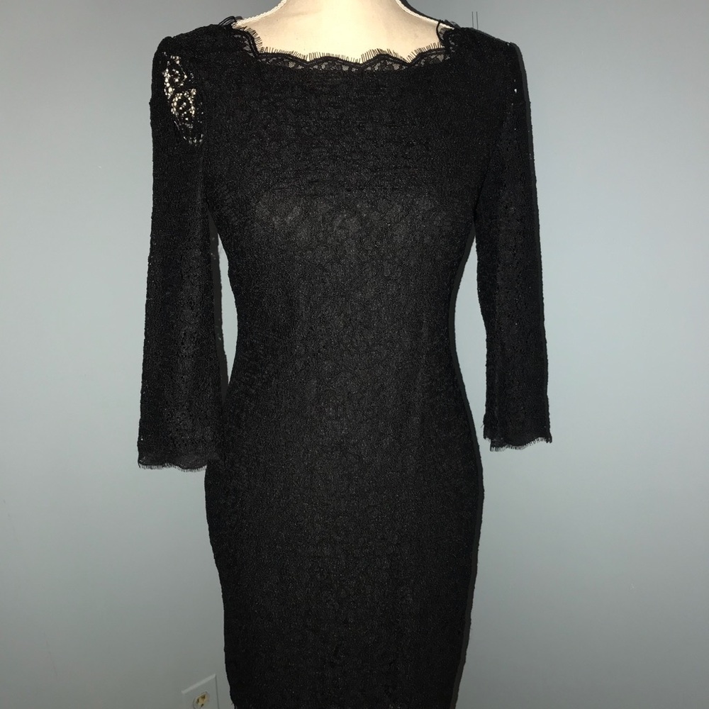 Adrianna  Papel Black Lace Zipper Dress - Picture 2 of 6